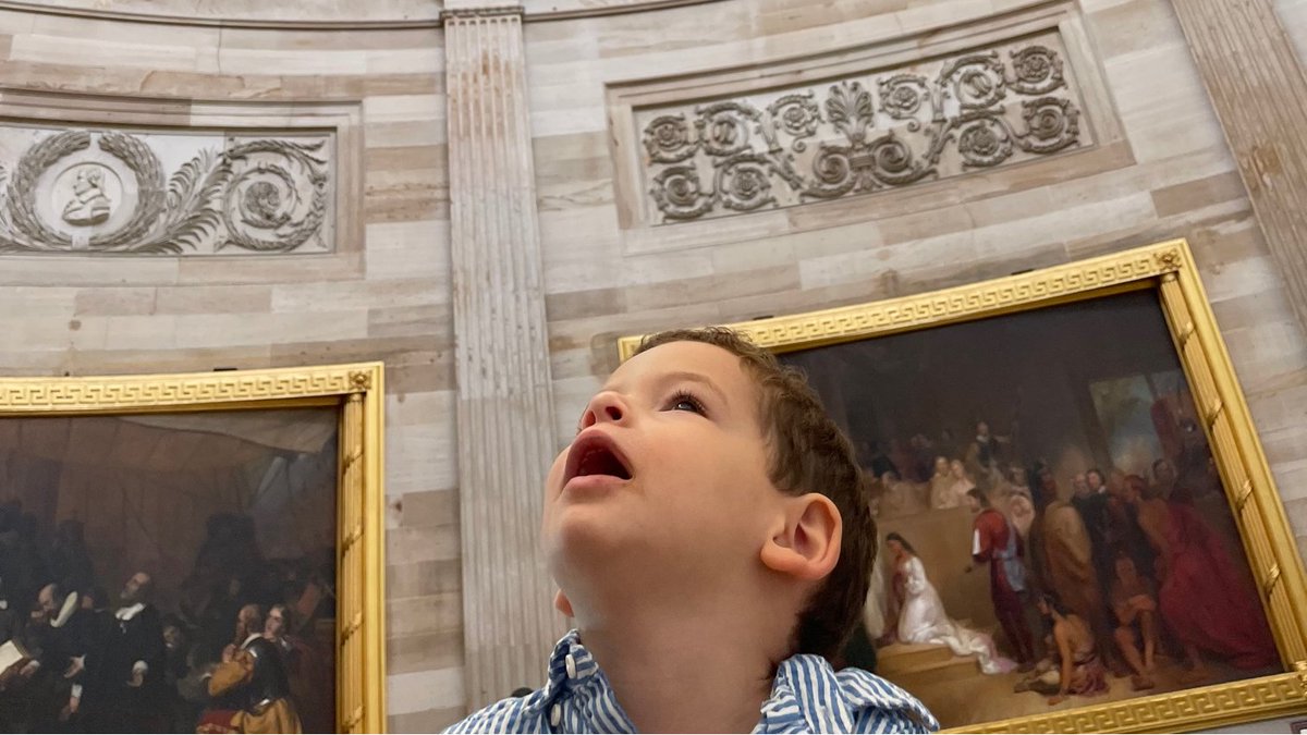 SenSchumer's tweet image. Noah’s first visit to the Capitol!