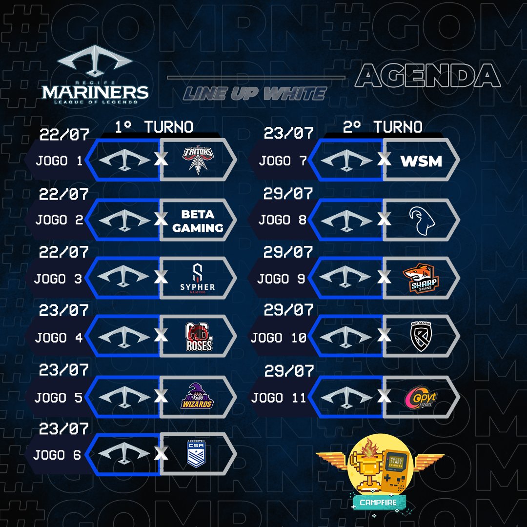 RecMarinersGG's tweet photo. ESTAMOS NO CAMPFIREGG! E hoje já tem jogo, a partir das 19:00... Nós desejem sorte, porque vamos com tudo!!! #GOMRN https://t.co/5FLdhib9vG