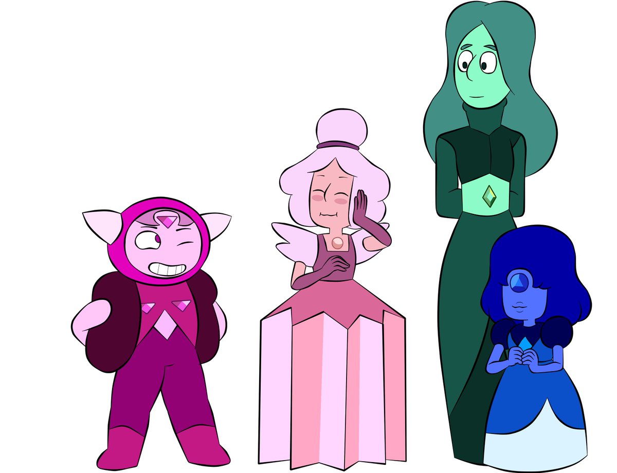 778_white's tweet photo. My interpretation of how Fluorite’s components would look like:
-Salmon Jade
-Pezzotaite (perma-fusion)
-Sapphire
-Aventurine
#StevenUniverse #fluoritestevenuniverse #jade #pezzotaite #sapphire #aventurine #permafusion https://t.co/dIsGWgsnDm