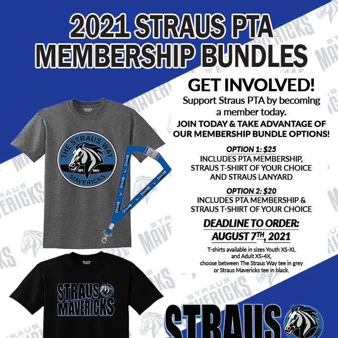 GET INVOLVED! From now until August 7th, the Straus PTA will be running a Membership Bundle! Take advantage of this deal, it ends Aug 7th. #strausmiddleschool #strausmavericks #nisdstraus #thestrausway <a href="/NISDStraus/">Joe Straus III Middle School</a> Order here: a1sportstx.com/product.../str…