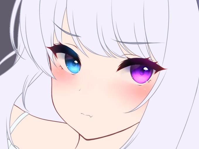 今回のお目々かなりかわいくなったでい!顔がうまくいくと仕上げるのテンションあがるんだワ☺️ 船長の配信おもろすぎて作業の手がとまっちゃうまである 