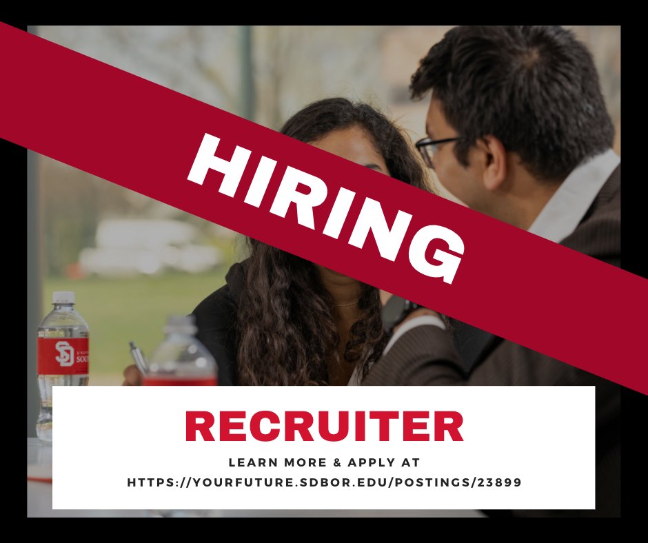 The Beacom School of Business is hiring a recruiter. If you are looking to get back to USD and love talking with students, check this out! We are a fun team looking for someone energetic, engaging, enthusiastic, and entrepreneurial.
yourfuture.sdbor.edu/postings/23899