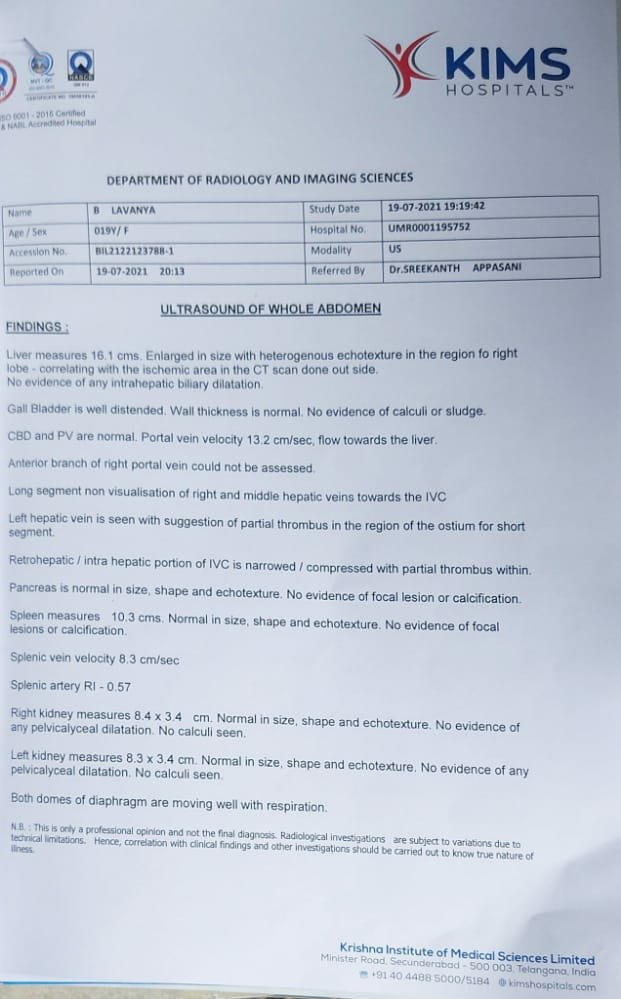IamAhmadbablu's tweet photo. Dear @KTRTRS sir this is my friend lavanya (20 yrs old) who is suffering from serious liver damage and narrowed hepatic vein  with swollen stomach. The cost of her treatment is nearly 8 lakh rupees and they can't afford it. Please help our friend to bring back her smile. https://t.co/Syr5j9Izk5