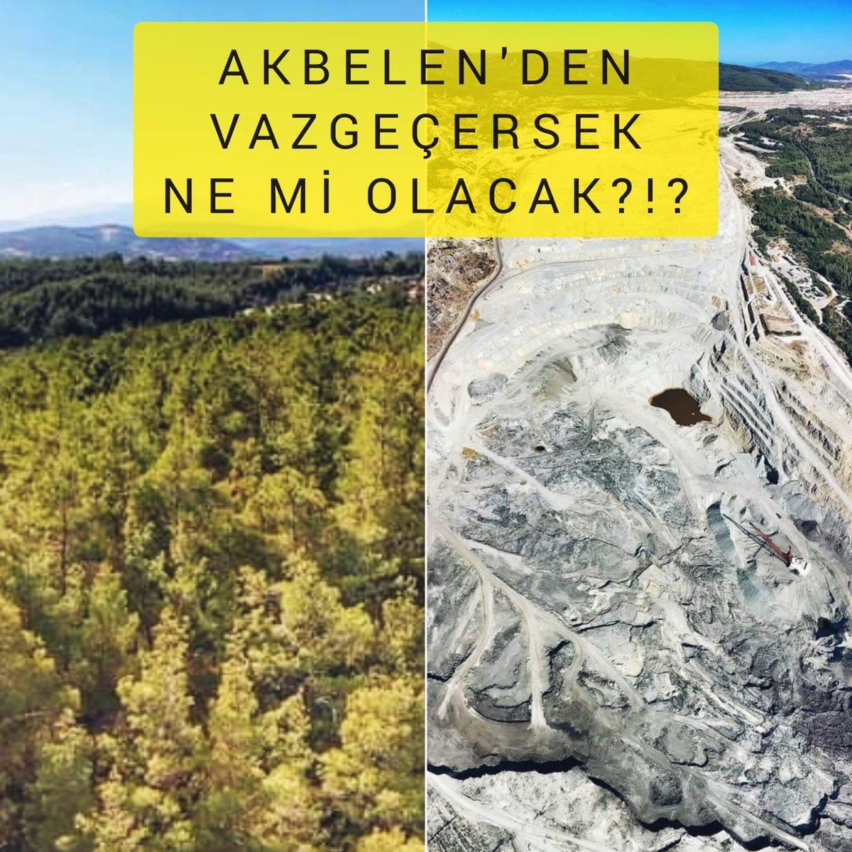 Bugün #MadenciliğeKarşıKüreselMücadeleGünü. #AkbelenOrmanı'na göz diken kömürü yeraltında bırakın! 

❌ #YaşamaEvetMadeneHayır! 
#AkbelenOrmanınıVermeyeceğiz
