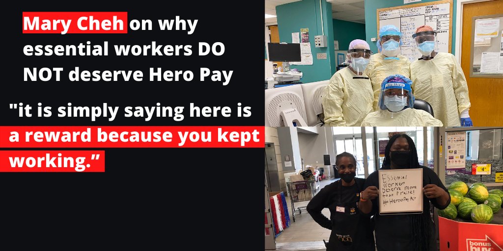 Essential workers are deeply offended by @marycheh remarks at yesterday’s budget vote. Essential workers didn’t simply just keep working - they risked their lives on the frontlines of the pandemic! #HeroesPayAct #DCEssential #1u