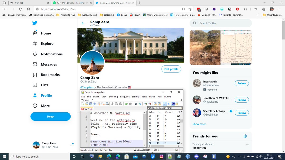 C4mp_Zero's tweet image. © Jonathan N. Wakeling

Meet me at the afterparty folks - Mr. Perfectly Fine
(Taylor's Version) - Spotify

Tweet

Game over Mr. President @POTUS SIR