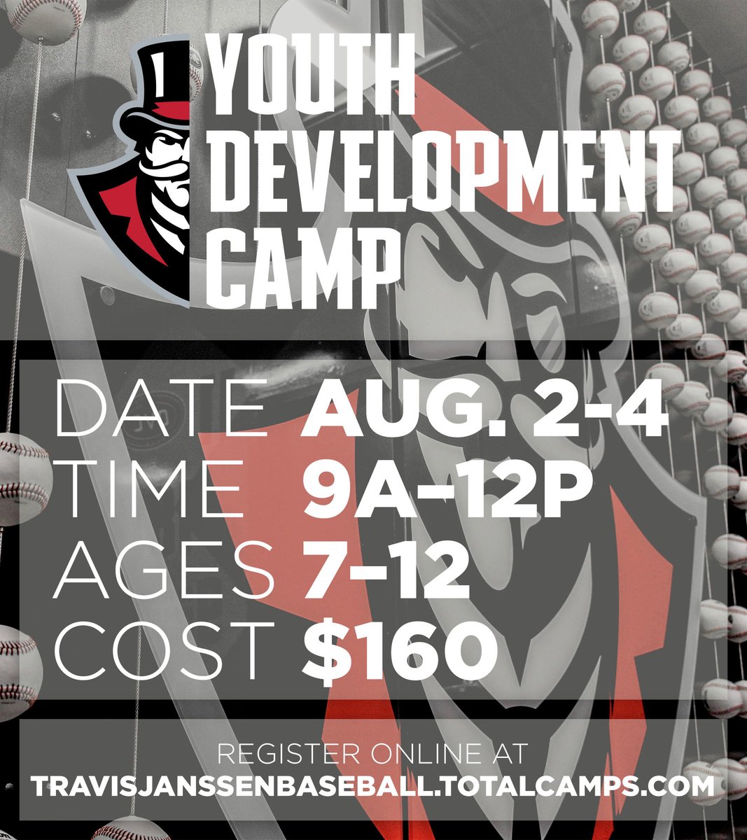 Max_Remy12's tweet photo. 🚨 Austin Peay Baseball is announcing our Camp Schedule:
Youth: August 2- 4
Top Prospect Showcase 1: August 14
Top Prospect Showcase 2: August 15
To sign up visit https://t.co/YQoHUNIzWx
If you have any questions, please contact Max Remy via email- mremy@my.apsu.edu https://t.co/1k1xvEZOYG