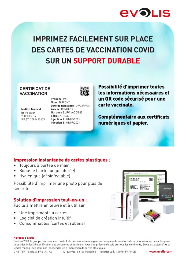 ID_Performance's tweet photo. Pour votre #PassSanitaire pensez à la carte PVC pour une solution maniable, durable, et hygiénique.
Découvrez les solutions disponibles chez ID Performance 
__________
#passsanitaire #identification #carte #safe #healthcare https://t.co/9mVbrflPPe