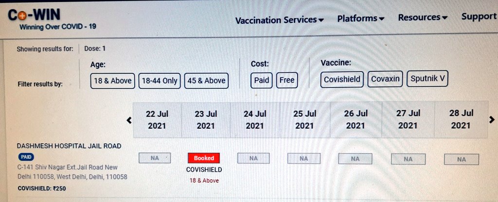 What nonsense going on in the name of free #vaccination Drive, Free vaccination have only limited dose of 10-20-50 & booked in Seconds, Paid dose in private hospital available in bulk??
Same Vaccine price is different 
Rs 250-780.
No transparency from Central Govt.
#CowinPortal