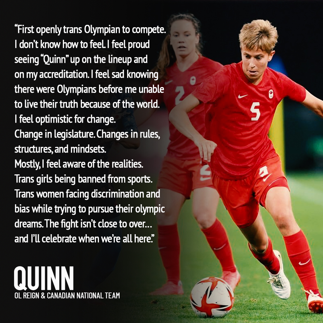NWSL's tweet photo. Such an inspiration 🏳️‍⚧️

Proud of you, @TheQuinny5 ❤️ https://t.co/o0WwYMI8gg
