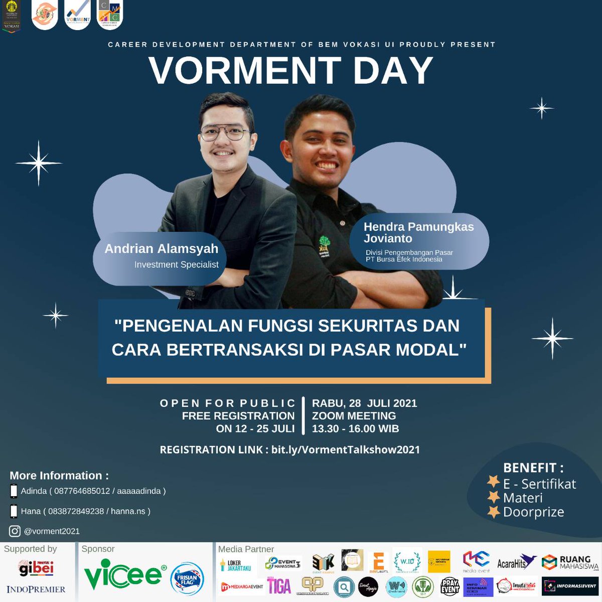 mediargaevent's tweet photo. [WEBINAR]

Vorment Day Talkshow merupakan acara yang diselenggarakan oleh Departemen Pengembangan Karir BEM Vokasi UI 2021

🎟 Link Pendaftaran 🎟
https://t.co/P4txohtAJU
https://t.co/P4txohtAJU
https://t.co/P4txohtAJU

#mediargaevent #webinar #event https://t.co/SzgIKFzBWQ