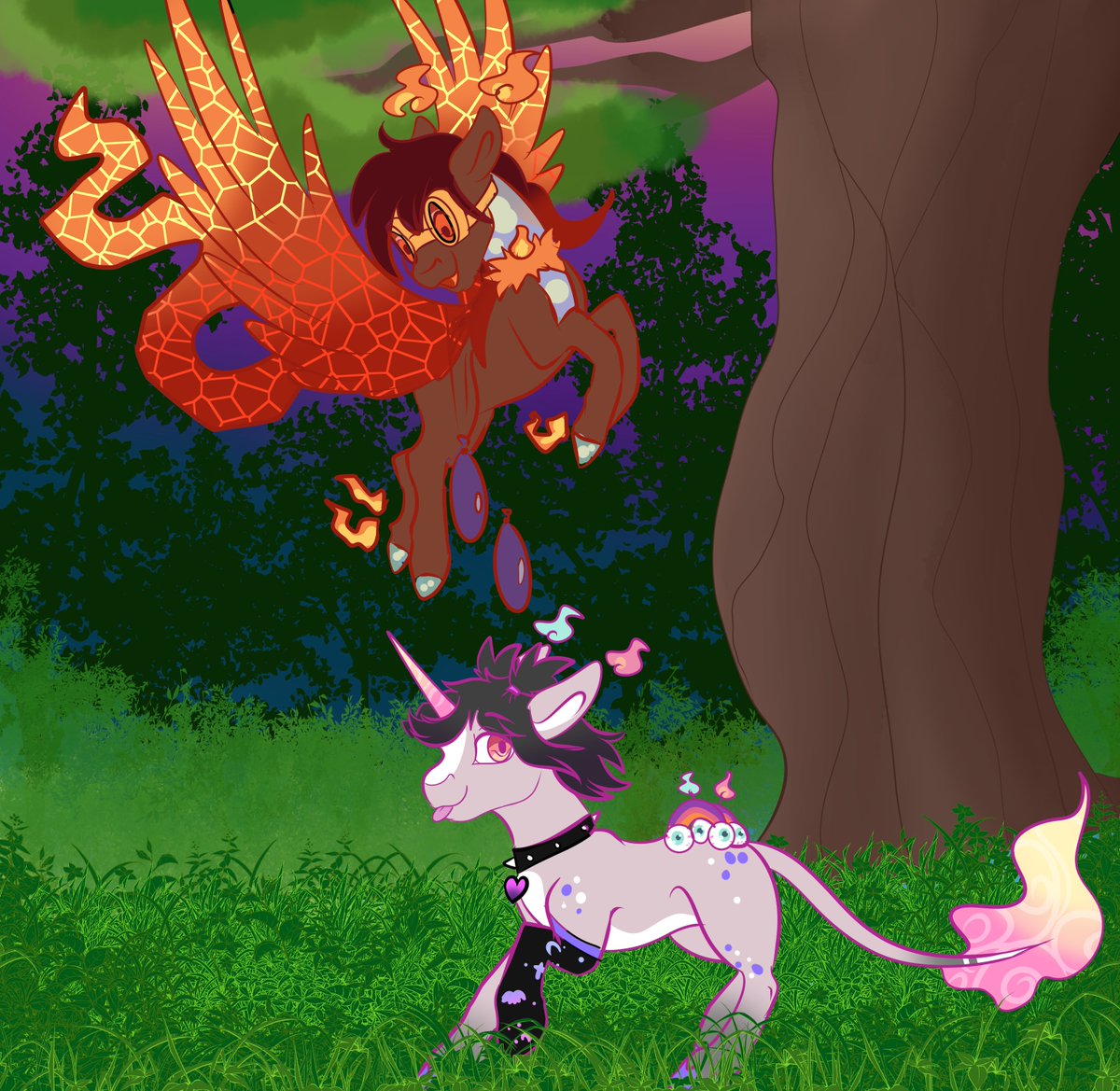 CoffeeDreamsLi1's tweet photo. Piece of prompt art for the Scented Ponies group featuring my characters Wildfire and Remi.
#promptart #digitalartist #mlpart #mlpfc #mlpoc #digitalart https://t.co/Jr1KFrPZv6