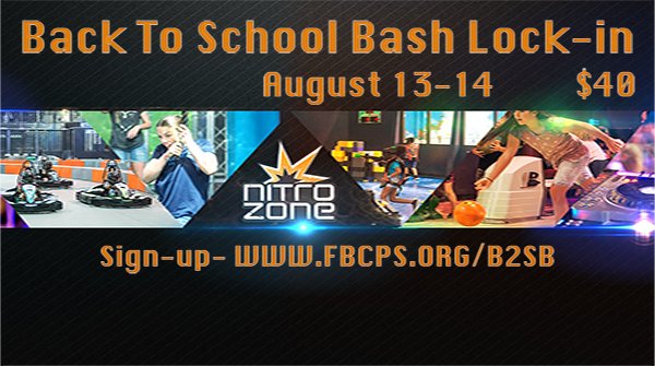 fbcpscampus's tweet photo. Students! We're heading to Nitro Zone Atlanta Indoor Fun Park on Friday, August 13th! https://t.co/BdTqFv6tFm