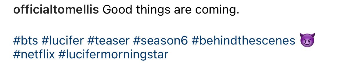 fee878's tweet photo. 🤩 Good things are coming? 🤩

#LuciferSeason6 #btsLucifer 
📷 IG #TomEllis https://t.co/9FfSXY8ovv