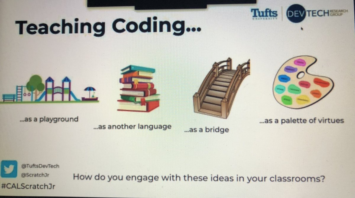 jmonteo's tweet photo. Cuatro enfoques sobre enseñar programación. 
#ScratchAroundTheWorld #ScratchConference @tess_levinson  #CALScratchJr https://t.co/1zvGMxgmR2