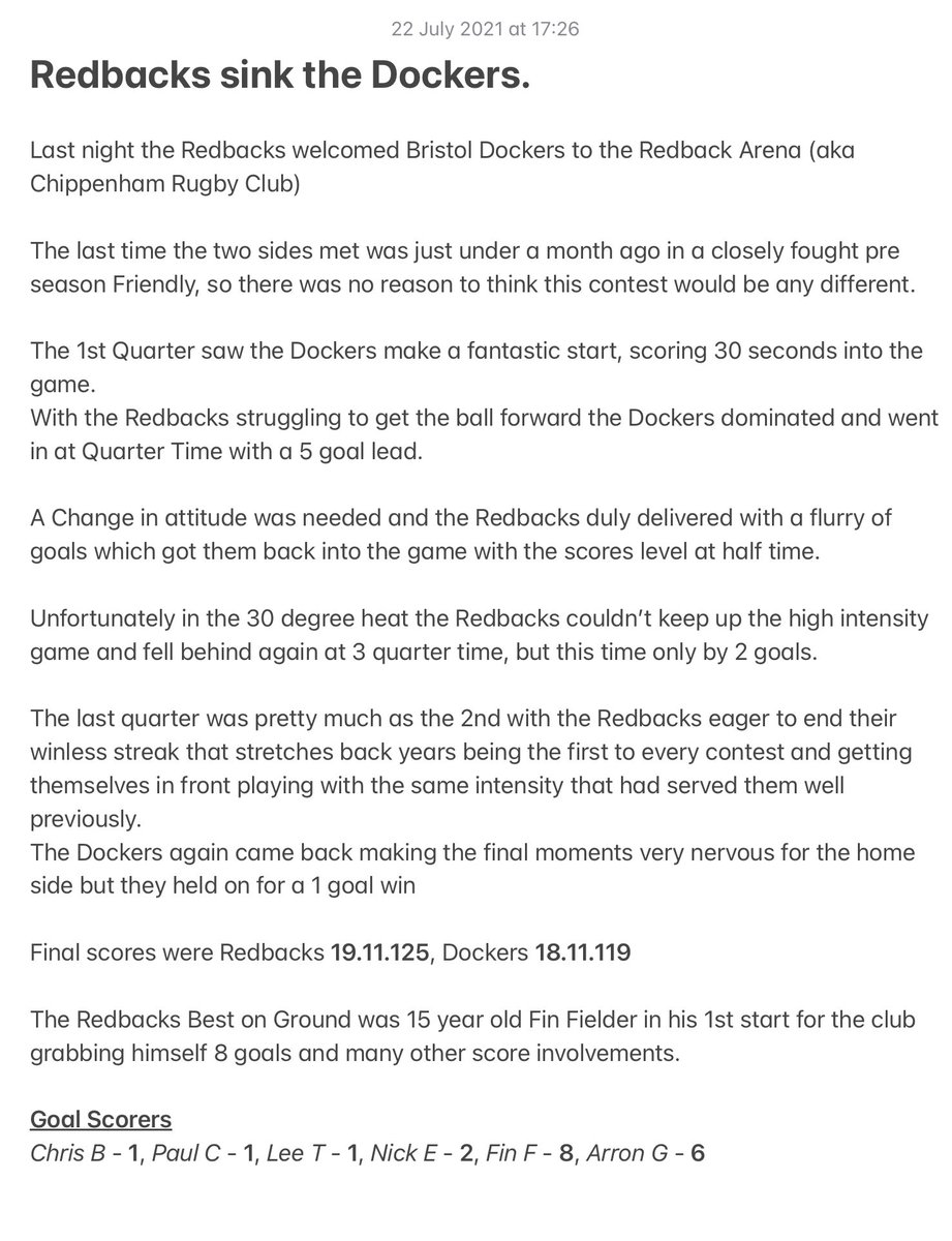 ChipRedbacks's tweet image. 🔴⚪️⚫️ MATCH REPORT🔴⚪️⚫️