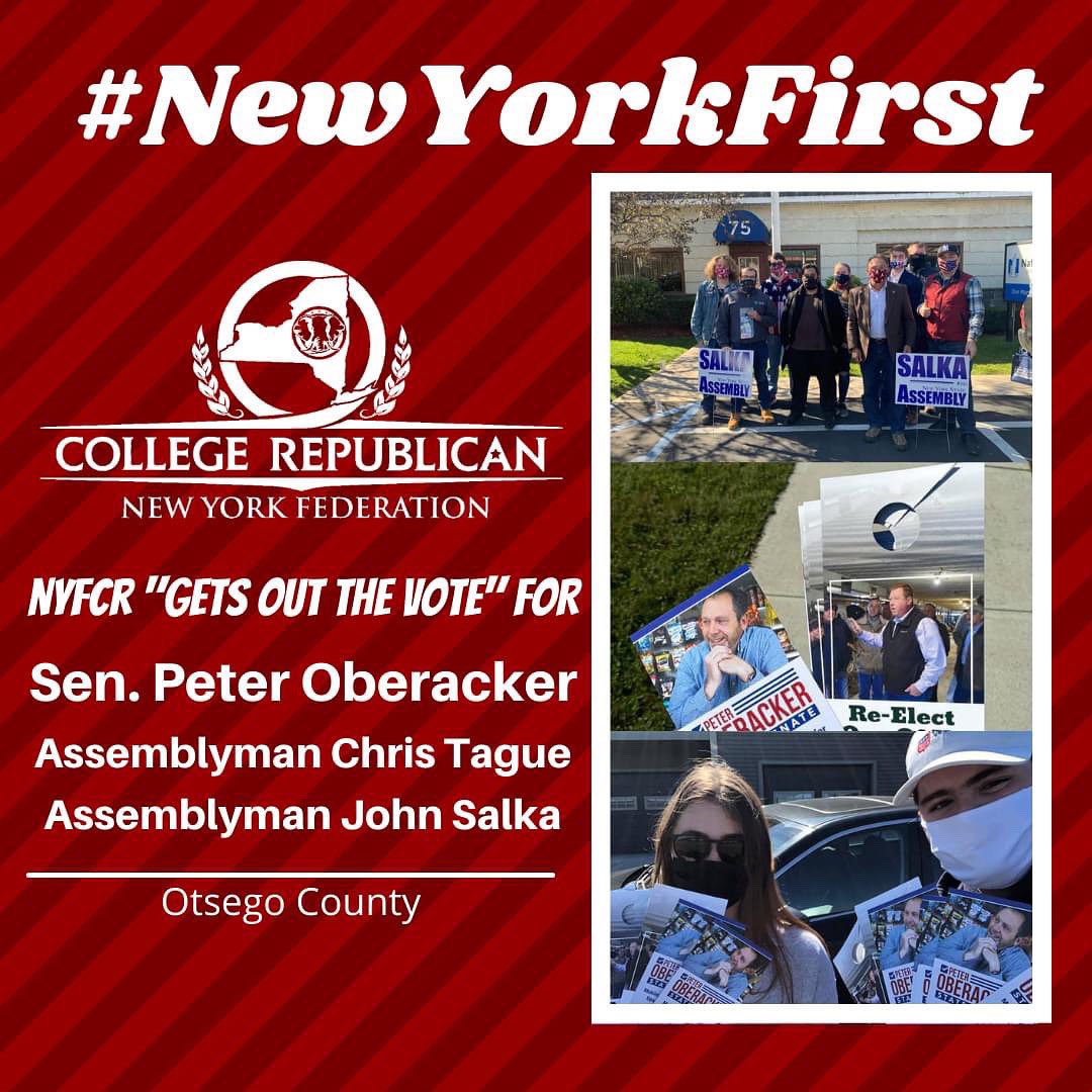 NYFCRs's tweet photo. NYFCR "Gets out the Vote" for Sen. Peter Oberacker, "America's Assemblyman" Chris Tague, and Assemblyman John Salka! Leading up to election day, the NYFCR led their biggest deployment ever, sending out four groups of volunteers all around Otsego County.
#NewYorkFirst #LeadRight https://t.co/NIRwBpiN3E