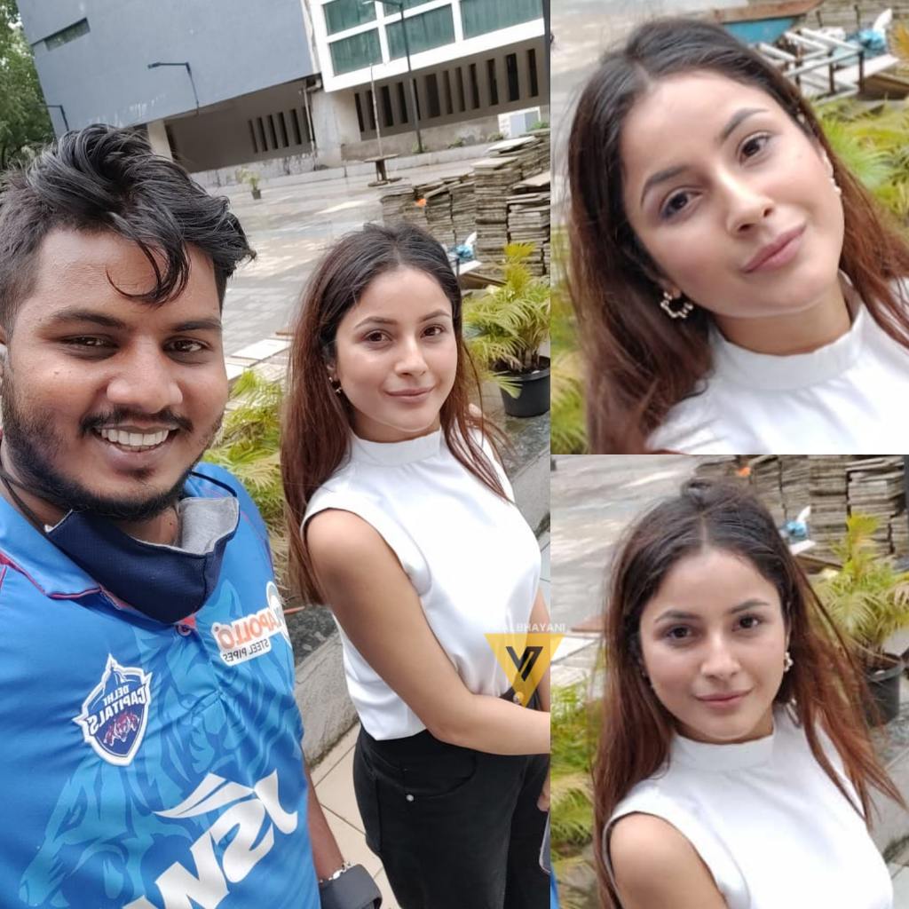 viralbhayani77's tweet photo. Beautiful #shehnaazgill with our team member Ajay Chaurasia  today. ❤ https://t.co/zn1ysmru61