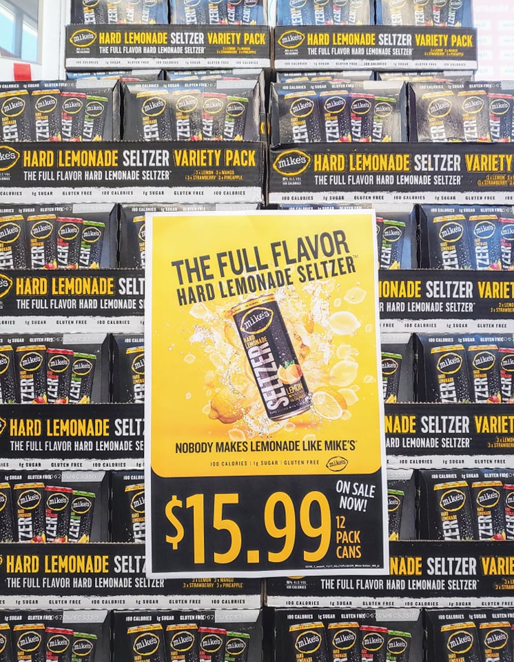 We are running the Mike's Hard Lemonade Seltzer for just $15.99!! Check out these tasty, bright summer sips for $4.00 less than other seltzer 12 packs. @MikesSeltzer @mhl