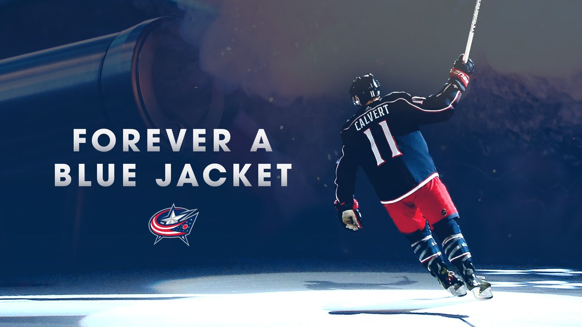 BlueJacketsNHL's tweet photo. From All Of Us at the Columbus Blue Jackets, congratulations @mattcalvert11 on an incredible career and exemplifying Our Blue in every way. https://t.co/cAAZN1cwgp