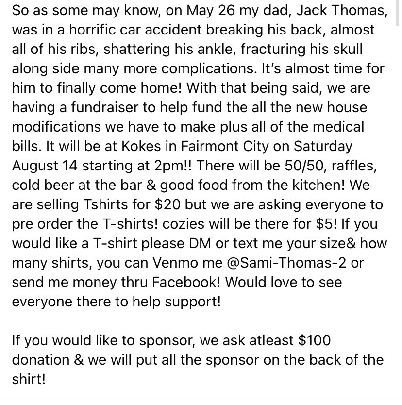samithomas5's tweet photo. help support my dad &amp; buy a T-shirt ☺️ https://t.co/W6D3CaPYMQ