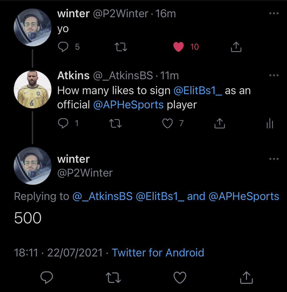 500 likes and @ElitBs1_ gets signed to <a href="/APHeSports/">Aphelion eSports®</a>
