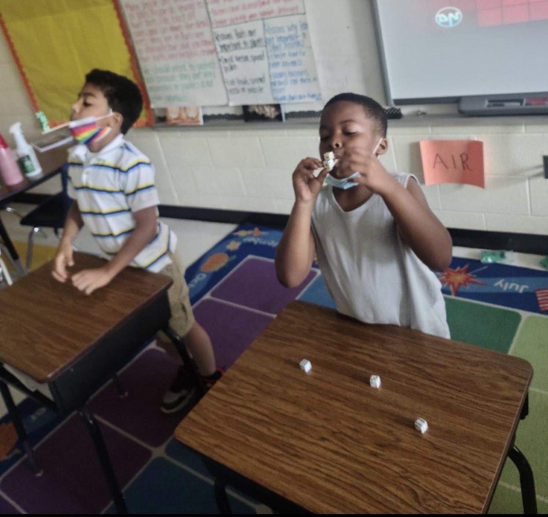 CroftColts's tweet photo. The students in Ms. McGuire's #campcms class learned about the Olympics all week. Today, they participated in several Camp CMS Olympic Games in the classroom. They had a blast while remaining socially distanced. @CharMeckSchools https://t.co/ItZYx75SRU
