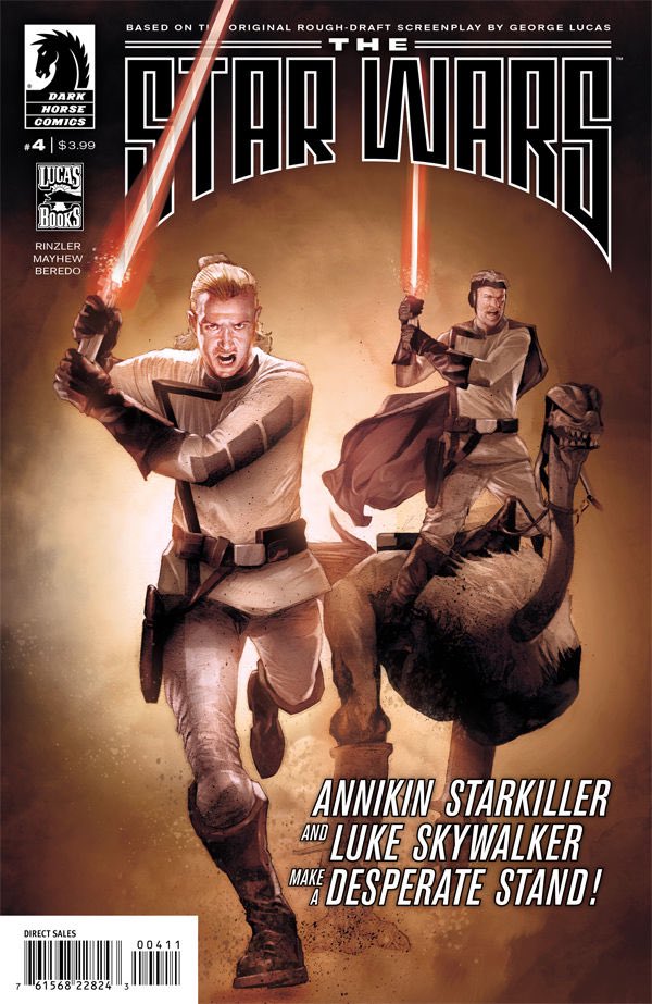 Did you know? There was an eight-issue Dark Horse Comics series written by @jwrinzler that adapted George Lucas’ original draft for Star Wars from 1974, in which Luke Skywalker is an old Jedi and the main villain is Annikin Starkiller