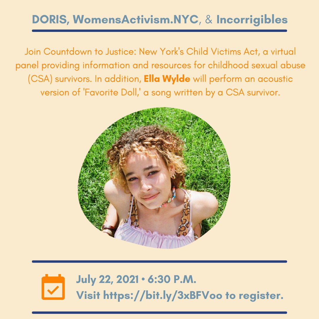 Incorrigibles0's tweet photo. Join Countdown to Justice: NY's #childvictimsact with @nycrecords, @WomensActivism, @EllaWylde, @AMBichotte, @JeffAndersonJAA, @AndersonCause, @ZeroAbuseProj, @NBCAFV, @TheImprintNews, @joellecasteix, @PagingEDSocWork, &amp; @mchlftzgrld. Register here: https://t.co/oNeO54e84D https://t.co/KMgbTzcIpf