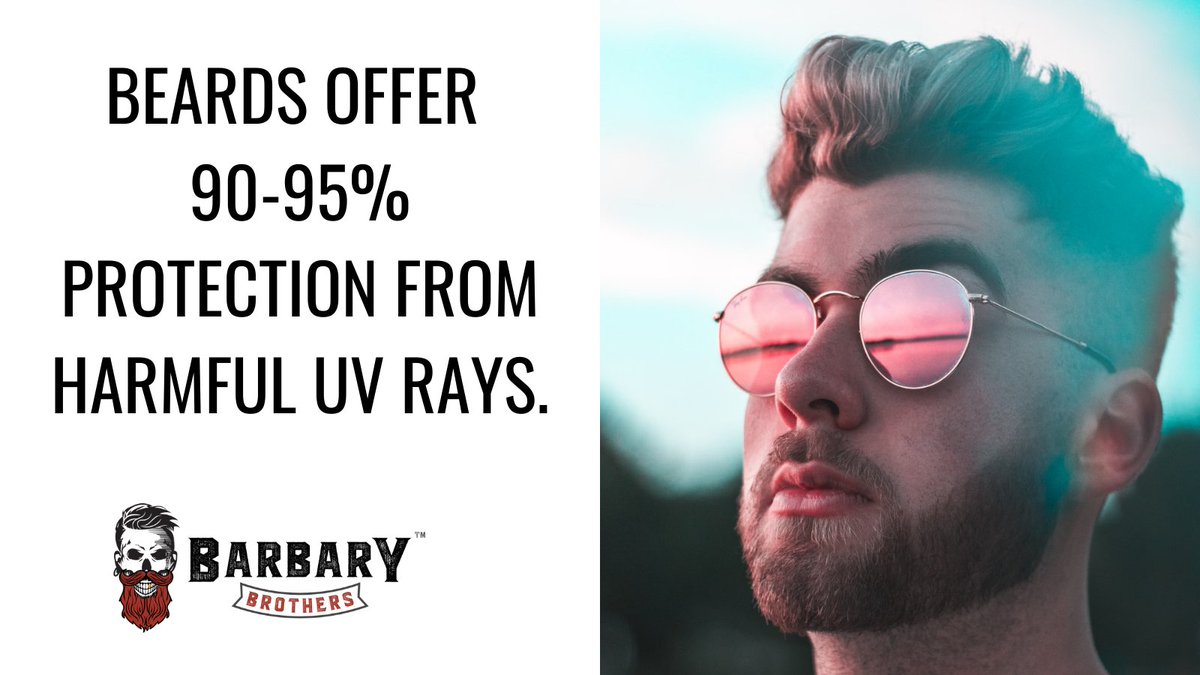 Not only have beards been scientifically proven to make men more attractive, but beards can protect you from 90-95% of harmful UV rays 🌞 #uvprotection #malegrooming #beardfacts