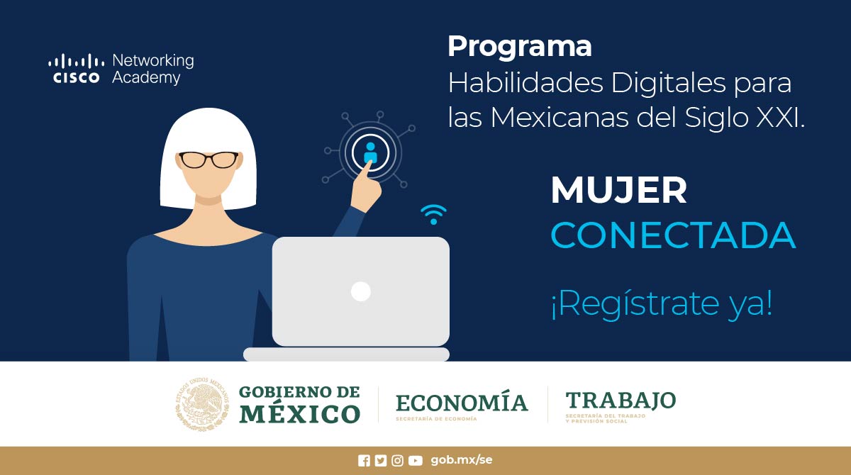 STPS_mx's tweet photo. ✅Regístrate al curso #MujerConectada para ampliar tu comprensión de Internet, las computadoras y los medios sociales, que te ayudará a elevar tus capacidades digitales.
Es gratuito y puedes inscribirte si eres mujer a partir de 16 años.
📲 https://t.co/OLEdBk2LaW https://t.co/HPiIsG8Cjp