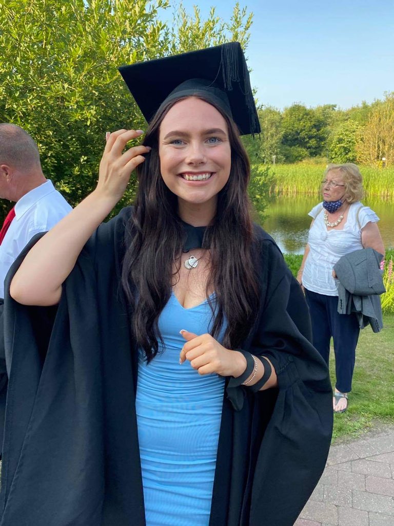 cgill_ehu's tweet photo. Not bad for someone who cried over every essay! I did it!!! 🎓 @edgehill @EHU_FOE https://t.co/GHcZv7nP52