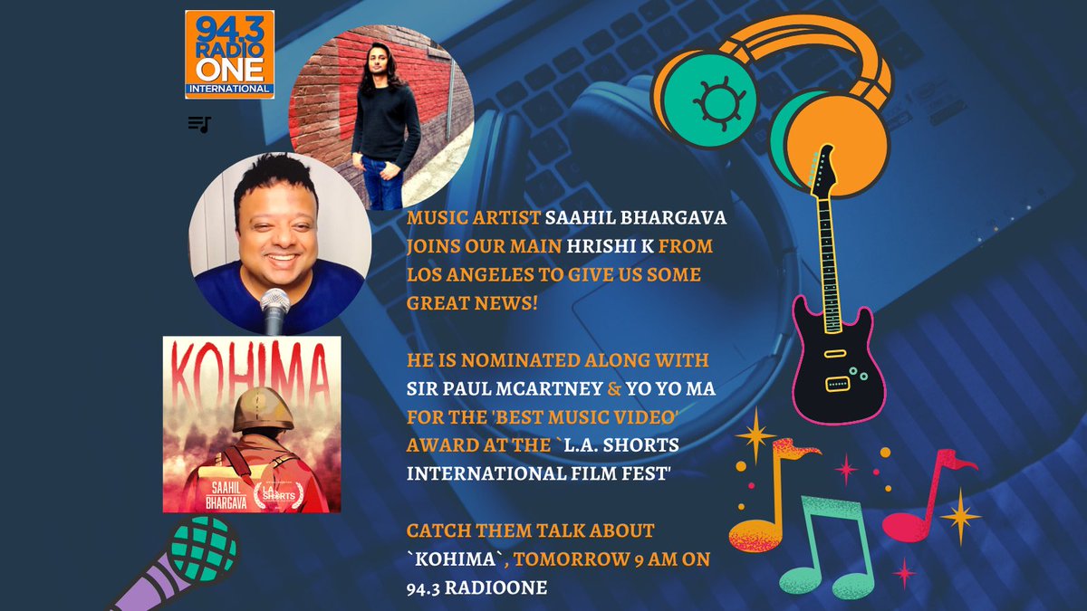This is a big deal! Music Artist <a href="/saahilwb/">Saahil Wadekar Bhargava</a> is nominated in 2 categories at <a href="/LAshortsFest/">LA Shorts International Film Festival</a> . His co nominees for the #BestMusicVideo Award are Sir <a href="/PaulMcCartney/">Paul McCartney</a> &amp; multiple <a href="/TheAcademy/">The Academy</a> #Oscar &amp; #Grammy <a href="/RecordingAcad/">Recording Academy / GRAMMYs</a> winner <a href="/YoYo_Ma/">Yo-Yo Ma</a> 🙌 we speak about his track #Kohima &amp; its video