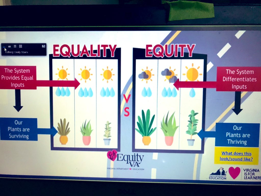 mceskteacher's tweet photo. One (of many)  of my favorite slides so far today. I don’t just want my students to survive... I want them to thrive 🦁♥️🪴#PowerofthePride #oneCCPS @CcpsEquity https://t.co/y5s1YOKfPc