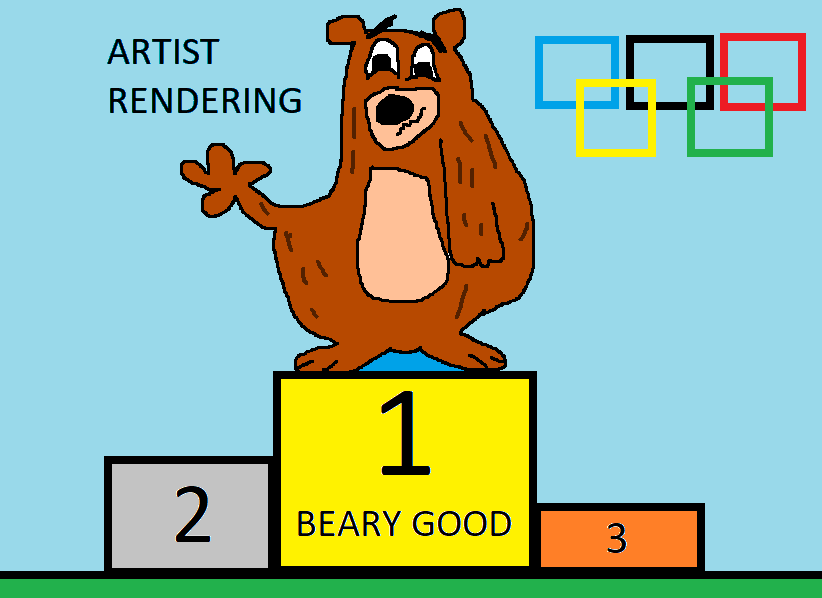 reggieaqui's tweet photo. We don't have video of the actual bear who wandered into a Tokyo  Olympics venue and is eluding capture....so, here's what @ABC7Shack came up with for #EverythingIsBad
See you at 11:30
https://t.co/VJQIQ0B8xW https://t.co/Ut3BUS97XS