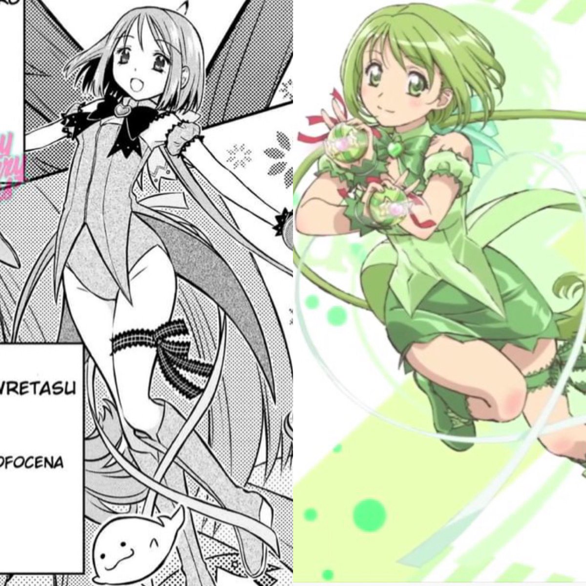 i think everyone was expecting them to use the return 2020 designs, SO: i genuinely love lettuce's skirt! i think mint's hair is cute assuming they keep her regular buns un-transformed. they might be backing off zakuro's high ponytail(thank god)? pudding's hair is still hilarious 