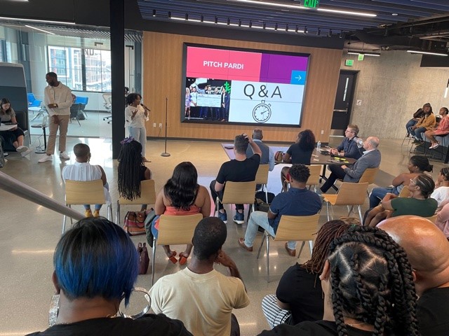 AttorneyKh's tweet photo. #PitchPardi did not disappoint last night with 12 pitches from founders with @weliketopardi. The judges will struggle to pick the winners. @GutweinLaw is a proud sponsor for 4th pitch event in a row! https://t.co/Ezxpc5Oktf
