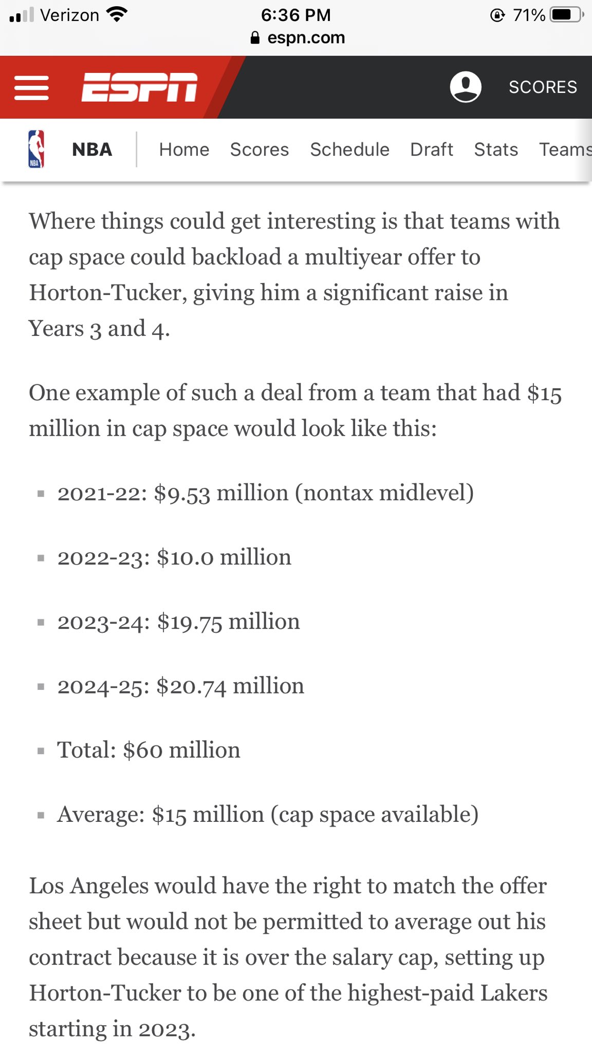 Lakers Schedule 2022 23 Espn Bobby Marks On Twitter: "Here's What We Wrote About Horton-Tucker In The  Lakers Offseason Article. Explains What Happens If Tht Receives An Offer  Sheet For More Than What Lal Can Sign Him