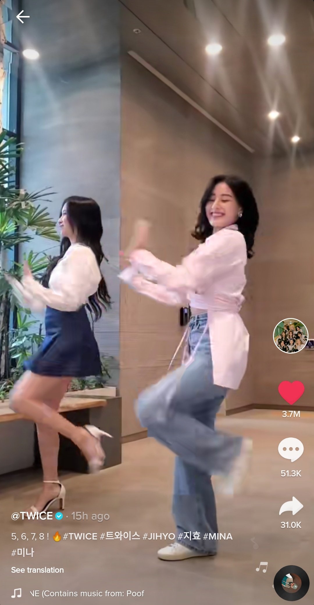 Twice Voting Warriors Famous Tiktok Challenge By Jihyo Amd Mina Just Surpass 3 7 M Likes And Making Them The 4th Most Like Video On Tiktok Using That Sound After