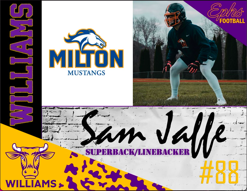 SamJaffe52's tweet photo. After a great call with @Coach_Blu and @CoachHennessey I am so honored to have received an offer from @EphsFB!!!!! Thank you so much! @MA_Fball @TrainTimeless @humanwakeupcall https://t.co/uZUfBzFcfD