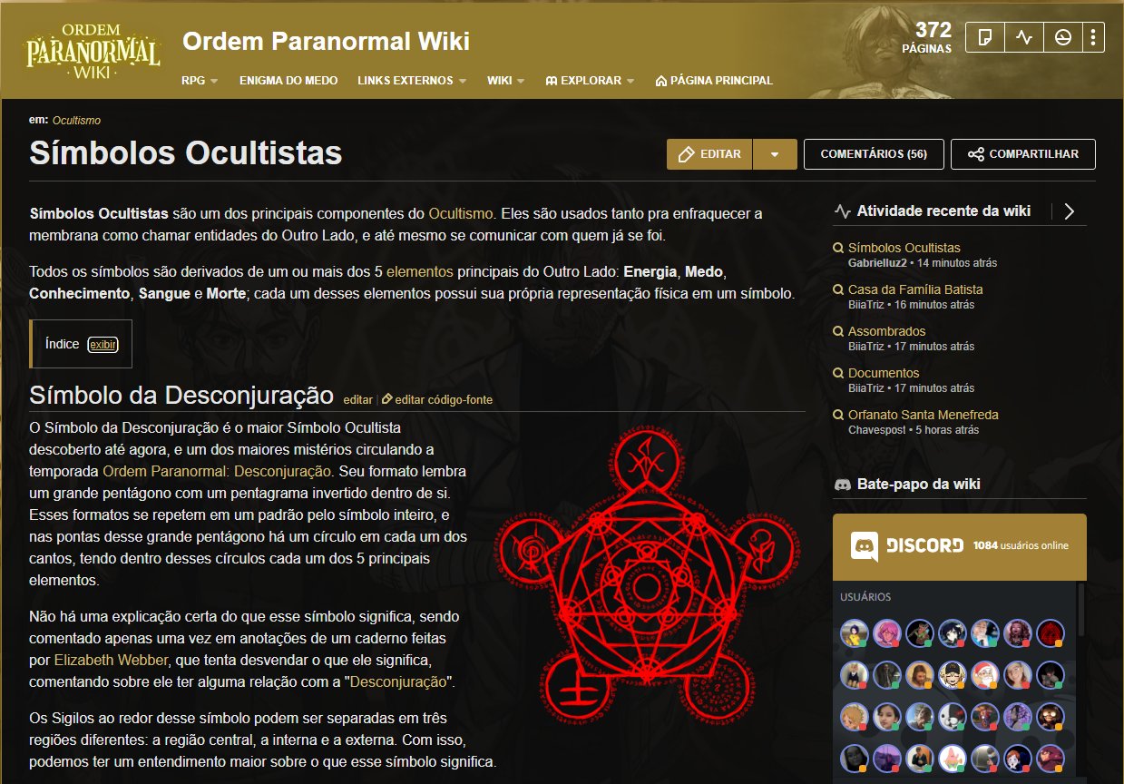 Símbolos Ocultistas, Ordem Paranormal Wiki