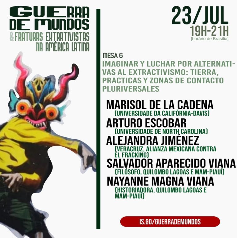 Lavits_'s tweet photo. Nesta sexta (23), às 19h, acontece a sexta e última mesa do Guerra de Mundos. 
“Imaginar e Lutar pelas alternativas ao extrativismo: Terra, Práticas e Zonas de Contato Pluriversais” terá transmissão pelo YouTube: https://t.co/MKEk5pcpyF https://t.co/4U0tZdPrN1