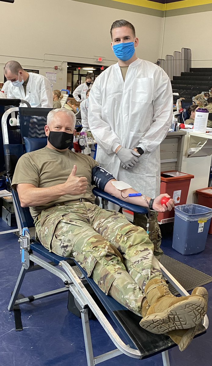 JohnEvans1988's tweet photo. The Armed Services Blood Program supports our warriors by drawing and maintaining blood often needed by service members in times of crisis. @ArmyROTC Cadets from all #CST21 Regiments have a chance to donate. Hope you can too! @MilitaryBlood @TRADOC @CSM_Gan https://t.co/9A2FxlfnKE