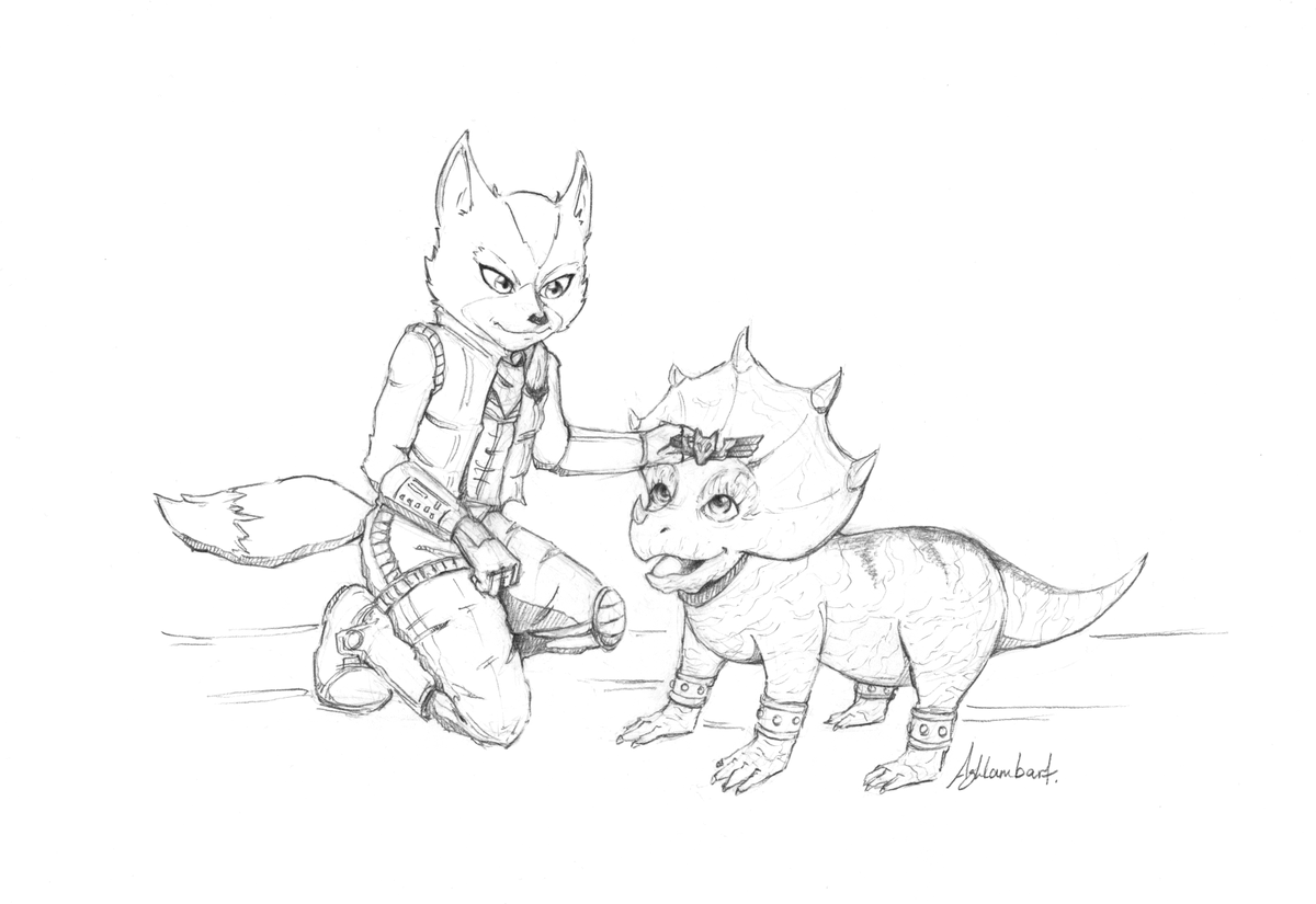 Ashlambart's tweet photo. #Fox and #Tricky when Tricky becomes a member of the Star Fox team!
#Starfox #Nintendo #FoxMcCloud #Starfoxadventures #Gamecube #fanart #drawing #Pencildrawing #pencil #artwork #ArtistOnTwitter #dinosaur #etsyshop #commissionsopen #commissions #games #illustration https://t.co/BHyAb1colQ