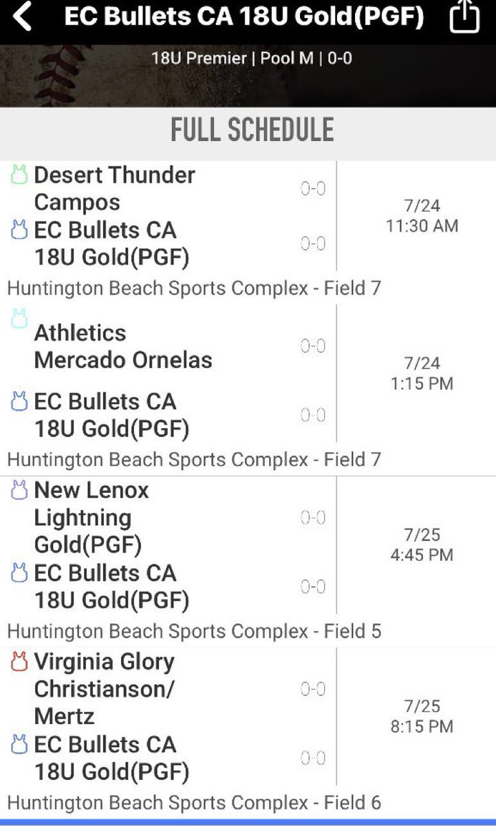 PGF Premier Schedule 
EC Bullets CA 18U Gold🥎
<a href="/ecbulletsCA/">EC Bullets CA</a>