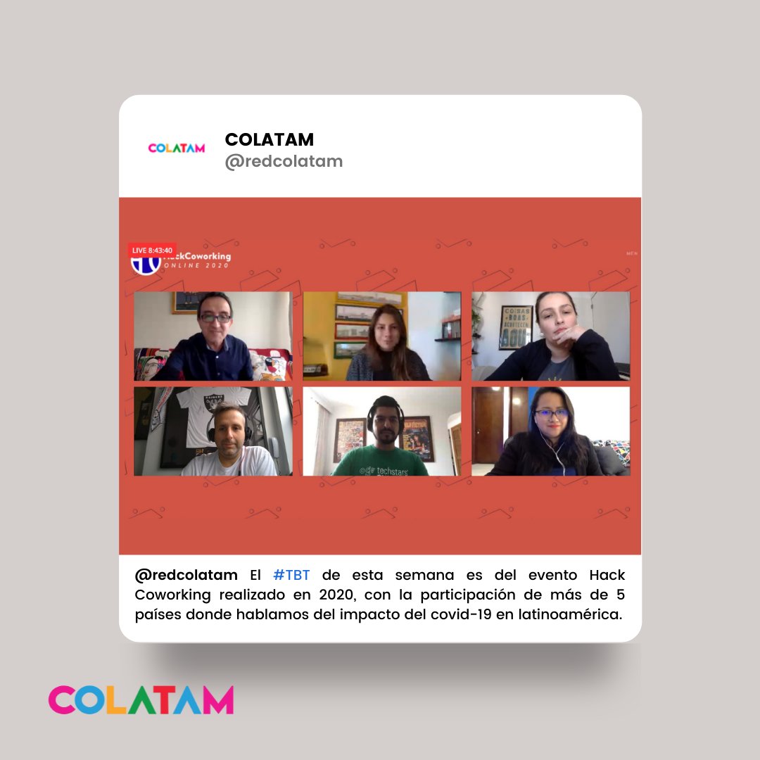 redcolatam's tweet photo. El evEl evento de @hackcoworking fue increíble y además, fue transmitido para todo el mundo! Pusimos todo nuestro conocimiento latino para todos! 

#colatam #colatamlatamsummit #redcolatam #realestate #eventos https://t.co/8Gca3FcvVt
