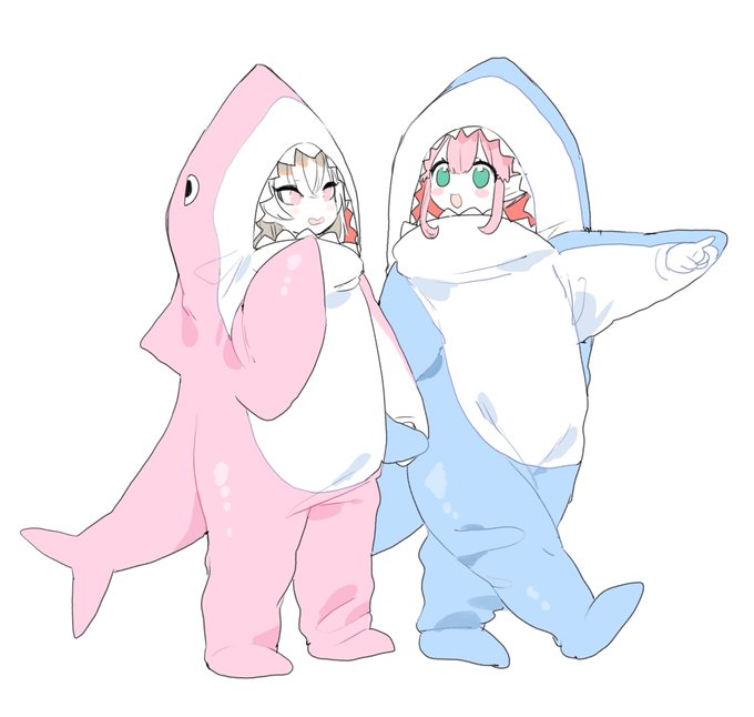 「multiple girls shark costume」 illustration images(Latest)