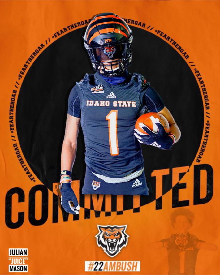 Julian_mason1's tweet photo. Blessed to announce my commitment to Idaho State University 🐅 #gobengals #22ambush https://t.co/ETapD8QzgB