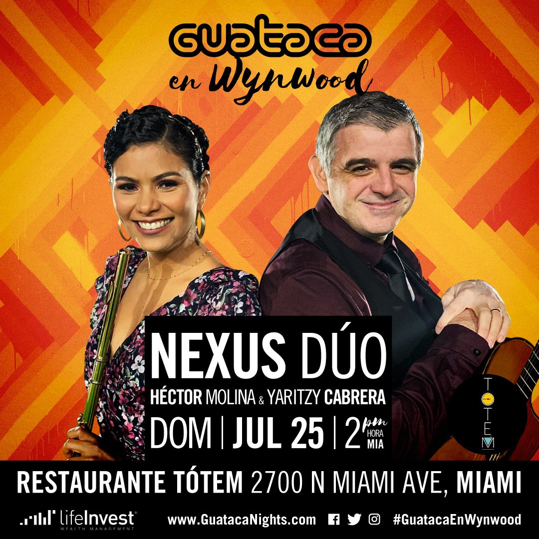 GuatacaOficial's tweet photo. La #GuatacaEnWynwood de este domingo será muy especial🤩. Presentaremos al #NexusDúo, el proyecto de @HectorCuatrista, miembro de @c4trio, con la gran flautista Yaritzy Cabrera. Los esperamos en el @MiamiTotem con la comida más armoniosa y la música más apetitosa 👨🏽‍🍳🎶✨ https://t.co/oIb1BhLYvf