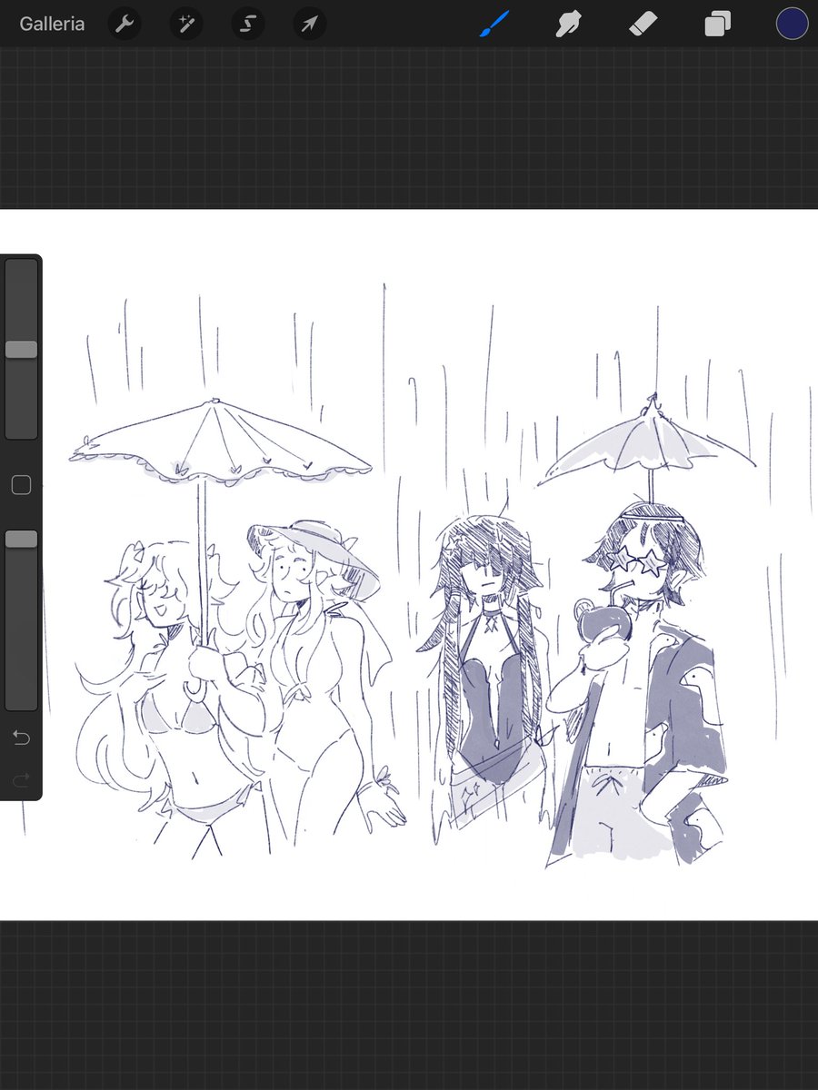 Sketch of unreconcilied stars gang on vacation cause I miss them 
mostly you scara
brat 